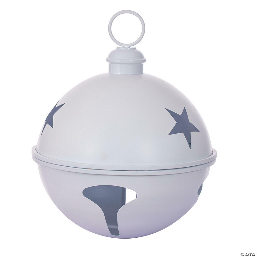 Vickerman 18" White Iron Bell Ornament. Image