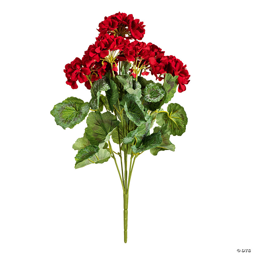Vickerman 19.5" Artificial Red Geranium Bush. Image