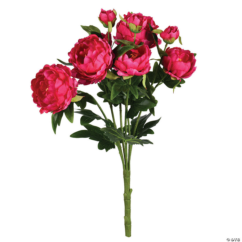 Vickerman 19" Artificial Fuchsia Peony Bush. Image