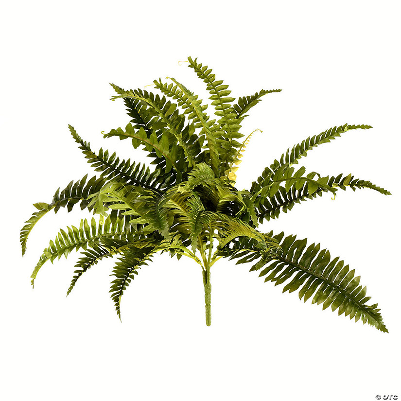 Vickerman 19" Artificial Green Boston Fern Bush, Set of 3 Image