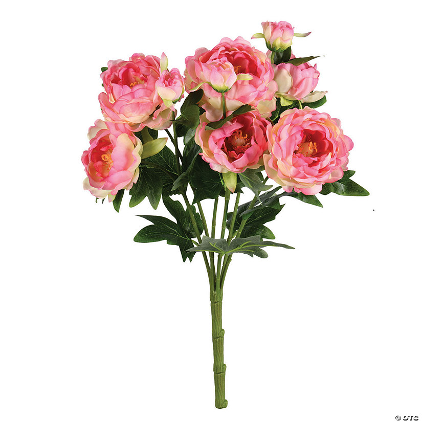 Vickerman 19" Artificial Light Pink Peony Bush. Image