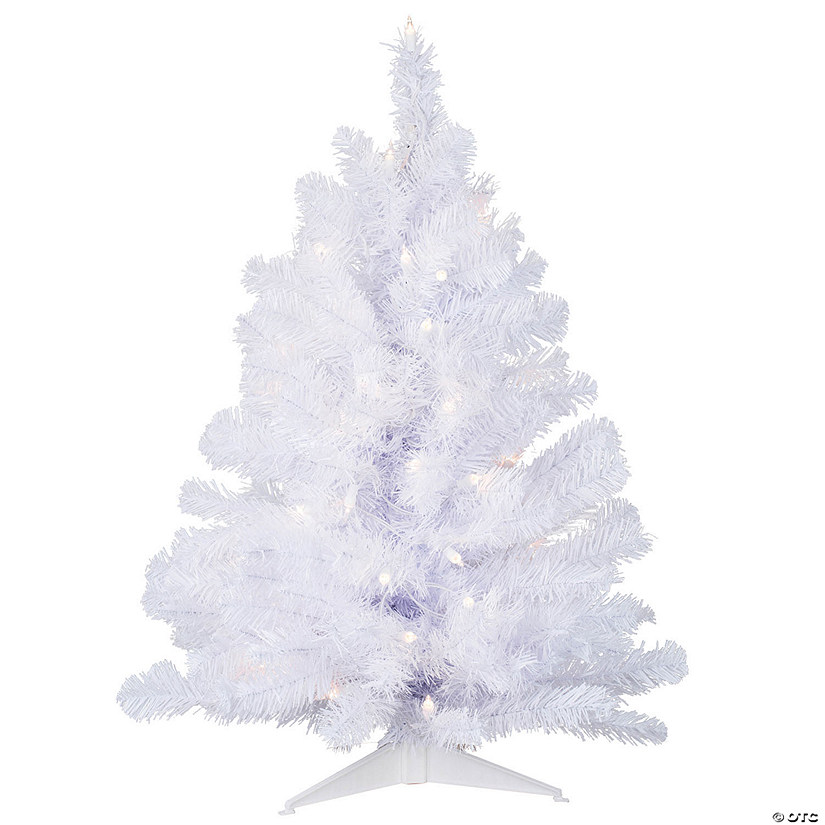 Vickerman 2' Crystal White Spruce Artificial Christmas Tree, Clear Dura-lit Incandescent Lights Image