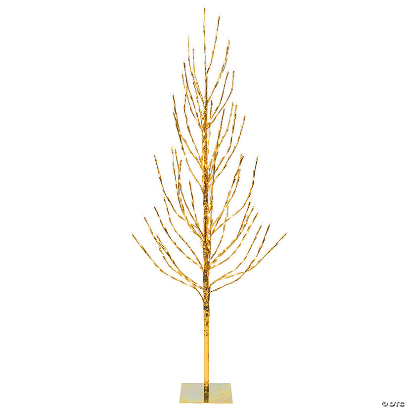 Vickerman 2' Gold Artificial Christmas Tree, Warm White LED Lights Image