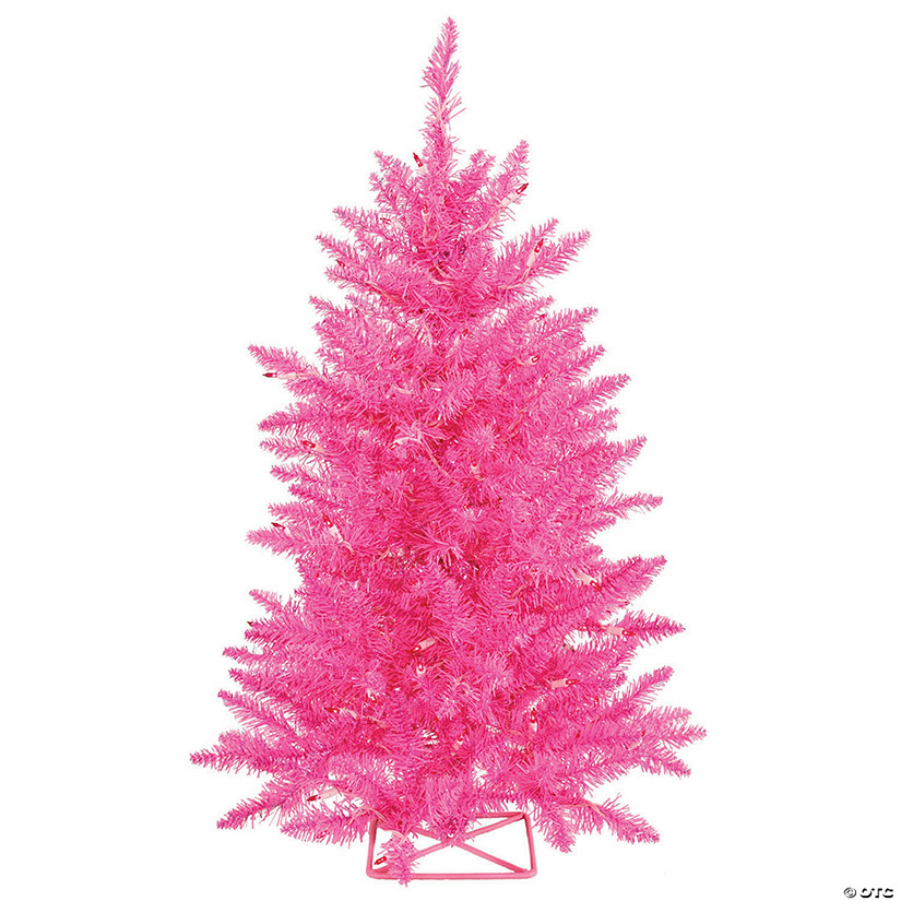 Vickerman 2' Hot Pink Christmas Tree with Pink LED Lights Image