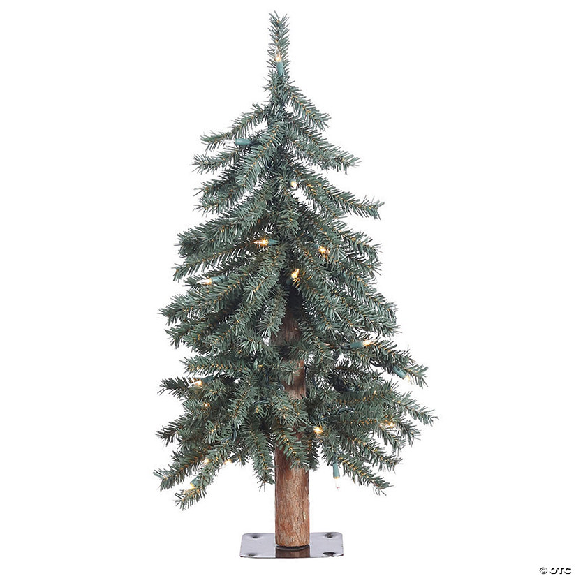 Vickerman 2' Natural Bark Alpine Christmas Tree with Warm White LED Lights Image