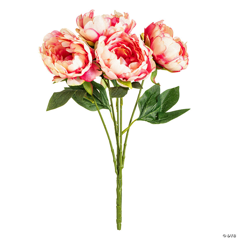 Vickerman 20" Artificial Pink Peony Bunch. Image