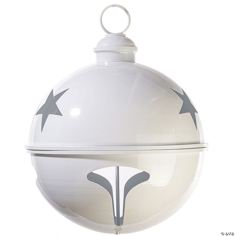 Vickerman 20" Matte White Iron Bell Ornament. Image