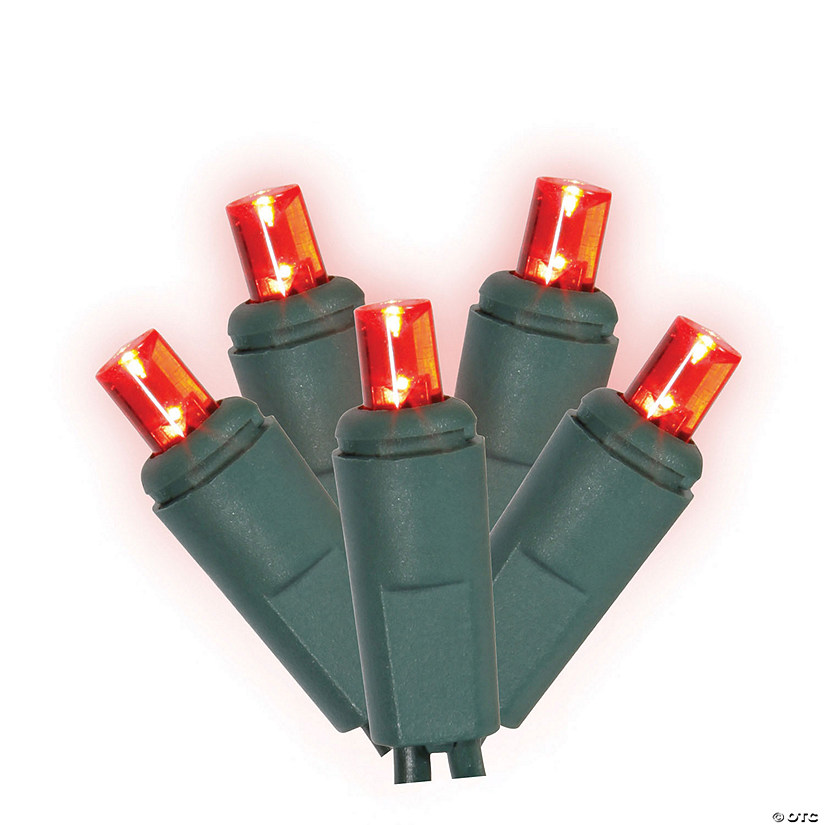 Vickerman 200 Christmas Lights LED Red with Green Wire Wide Angle Set - 6" Spacing, 100' Long Image
