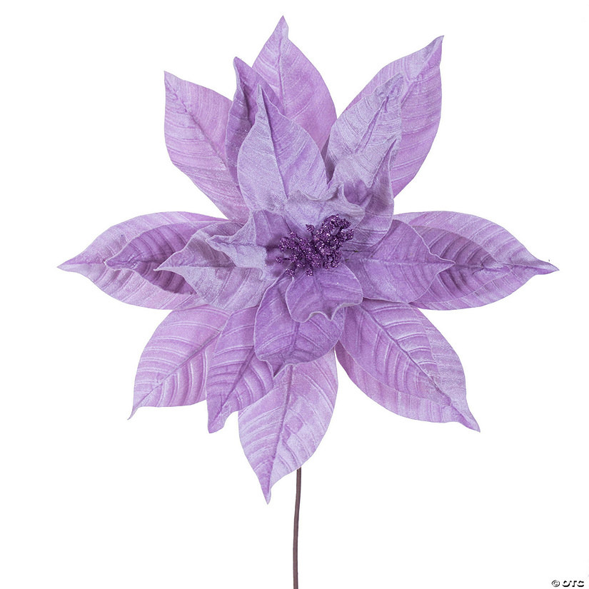 Vickerman 21.5" Lavender Poinsettia Stem, includes 2 pieces per bag Image