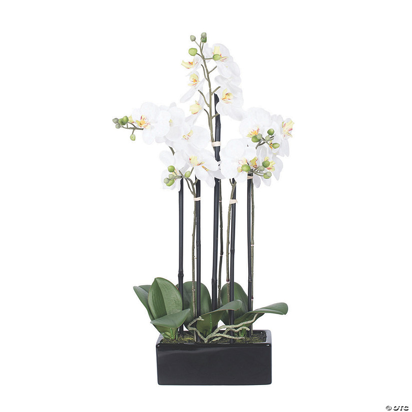 Vickerman 21" Artificial White Potted Orchid Image
