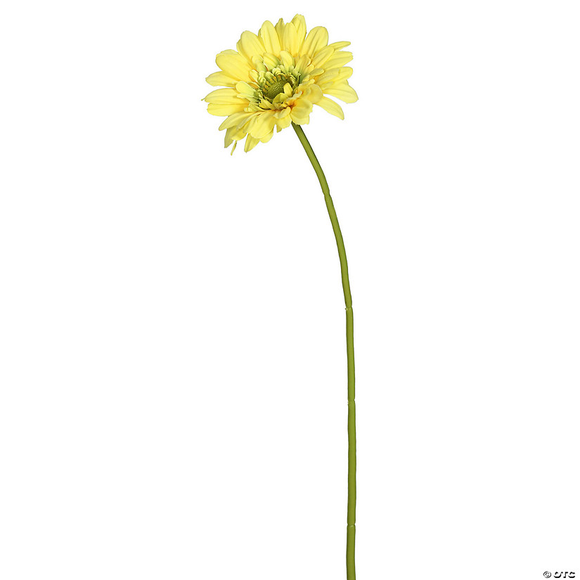 Vickerman 21" Artificial Yellow Gerbera Daisy Stem, 6 per Bag Image