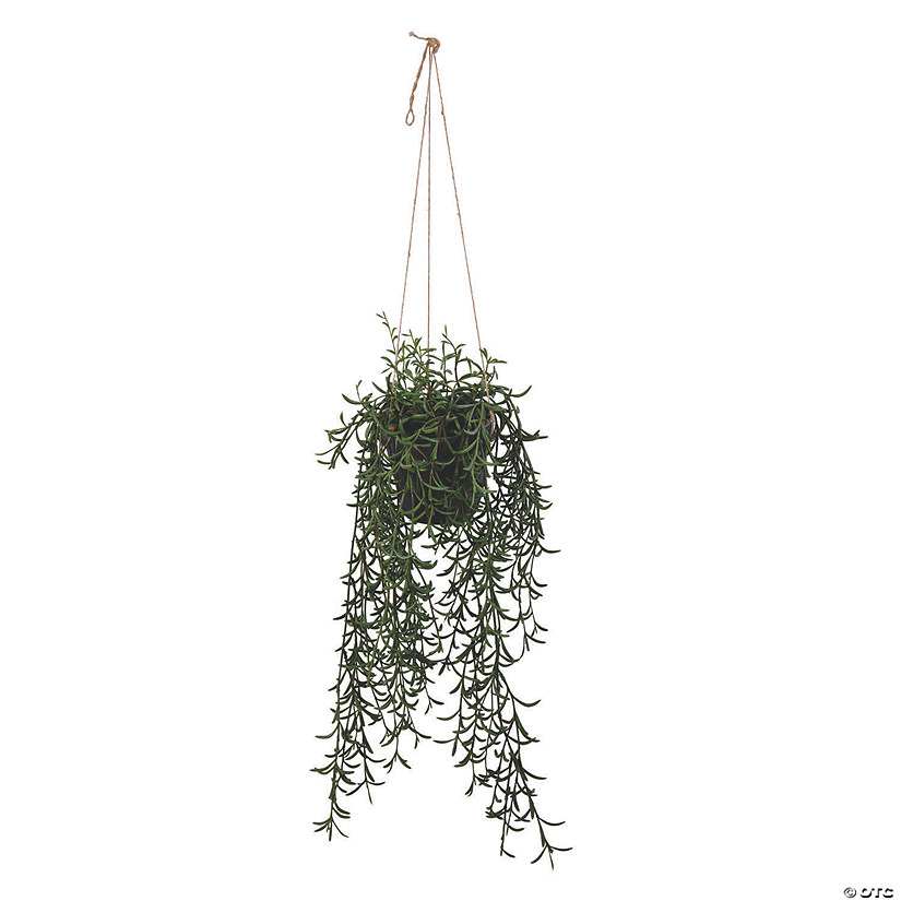Vickerman 22" Green Plastic Grass, comes in a Hanging Pot Image