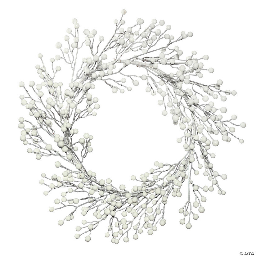 Vickerman 22" White Berry Artificial Christmas Wreath, Unlit Image