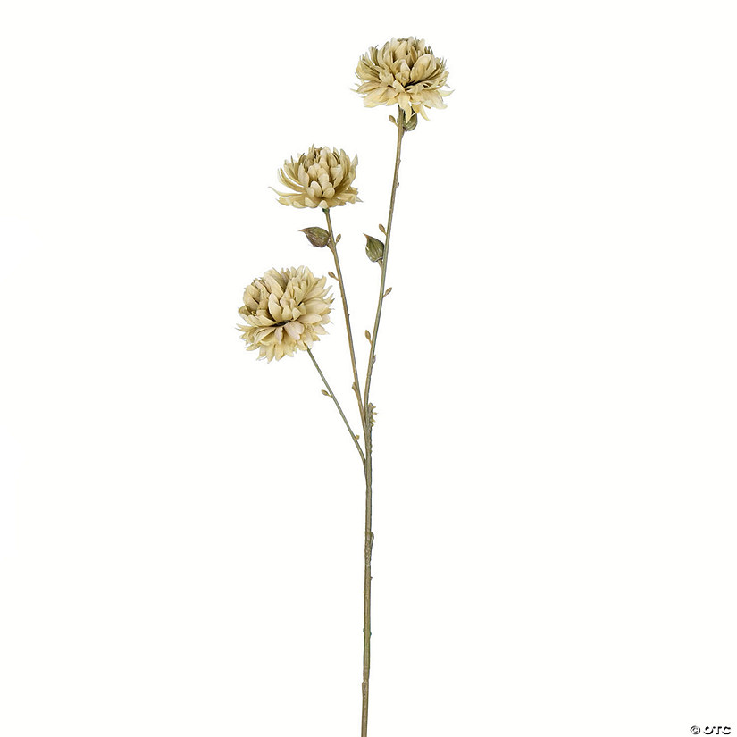 Vickerman 24" Artificial Green Mum Spray. Includes 4 sprays per pack. Image