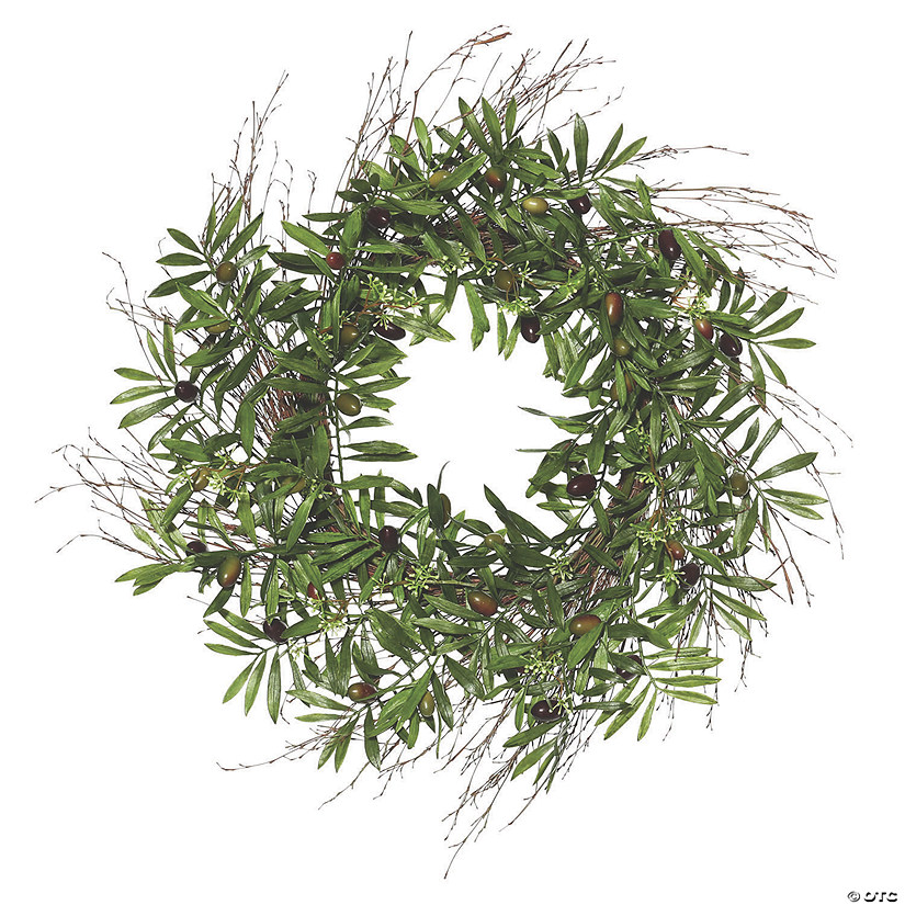 Vickerman 24" Artificial Green Olive Leaf Wreath Image