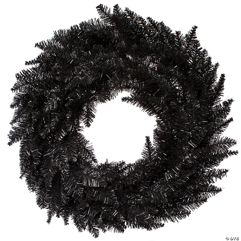 Vickerman 24" Black Fir Wreath - Unlit Image
