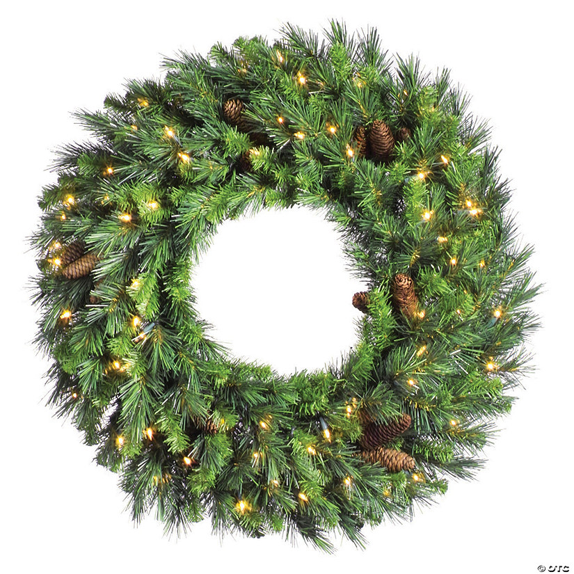 Vickerman 24" Cheyenne Pine Christmas Wreath with Warm White LED Lights Image