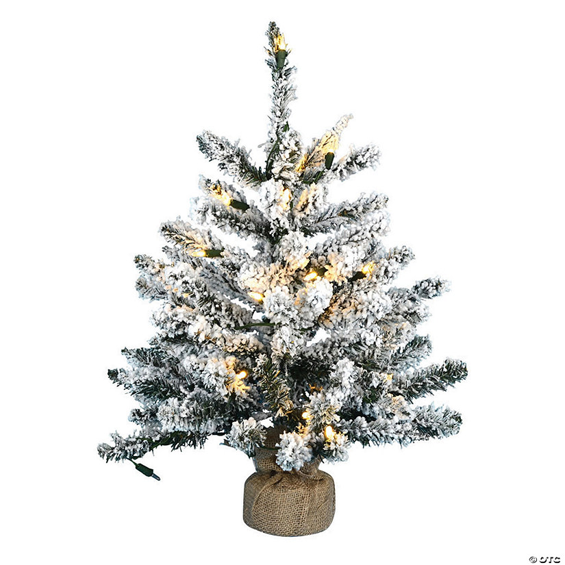 Vickerman 24" Flocked Anoka Pine Christmas Tree with Warm White LED Lights Image