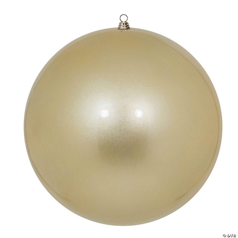 Vickerman 24" Giant Champagne Ornament. It measures 24 inches in diameter and is made with shatterproof plastic which is resistant to Breaking. UV Resistent Coating. Image