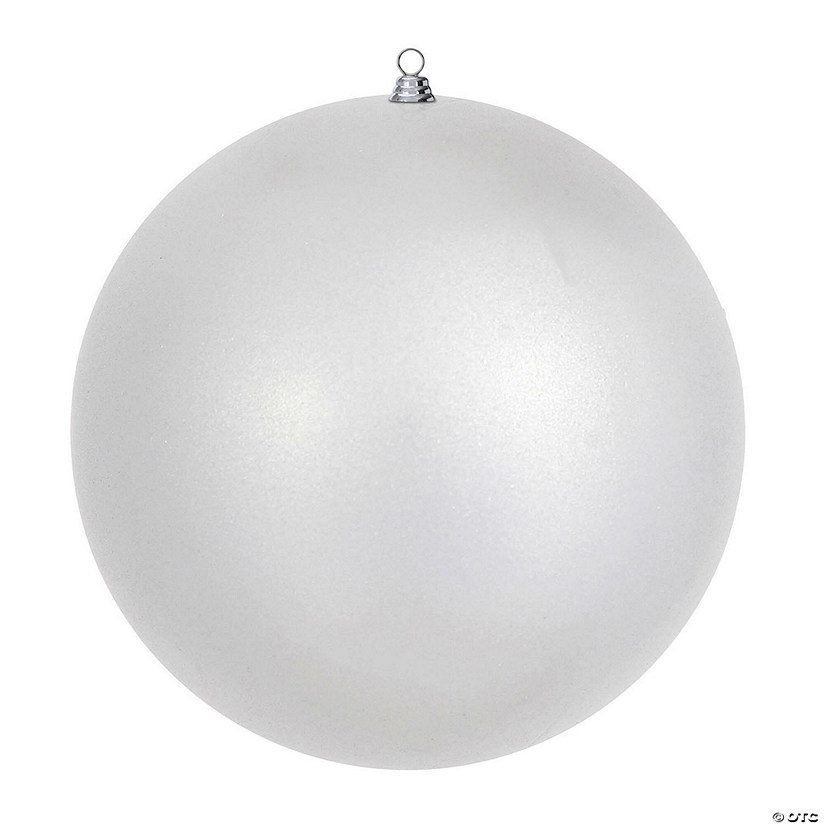 Vickerman 24" Giant Silver Ornament. It measures 24 inches in diameter and is made with shatterproof plastic which is resistant to Breaking. UV Resistent Coating. Image