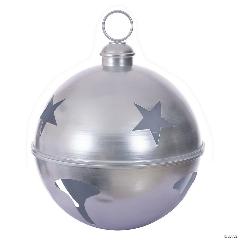 Vickerman 24" Matte Silver Iron Bell Ornament. Image