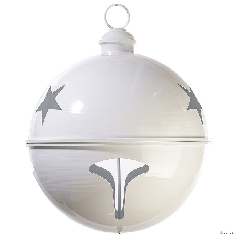 Vickerman 24" Matte White Iron Bell Ornament. Image