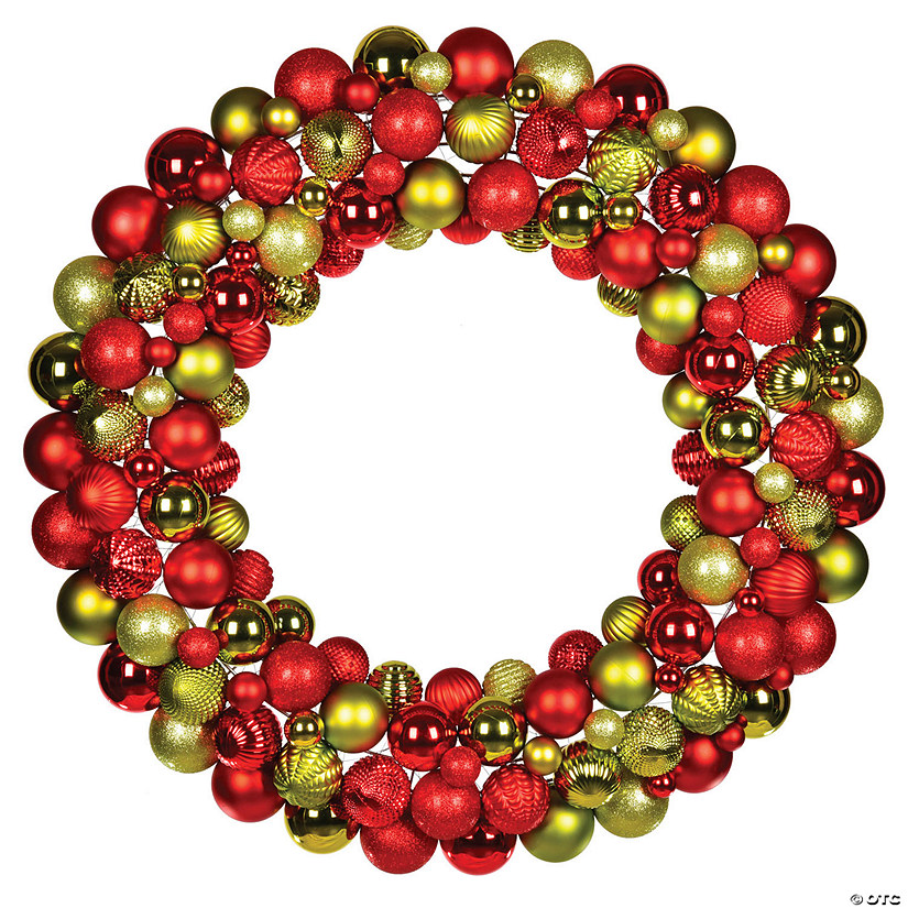Vickerman 24" Red-Lime Assorted Ornament Wreath Image