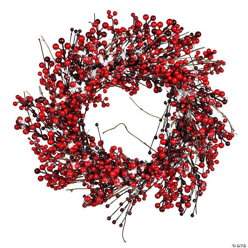 Vickerman 24" Red Snow Berry Wreath.  Image