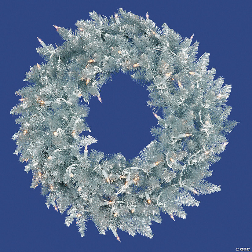 Vickerman 24" Silver Wreath - Unlit Image