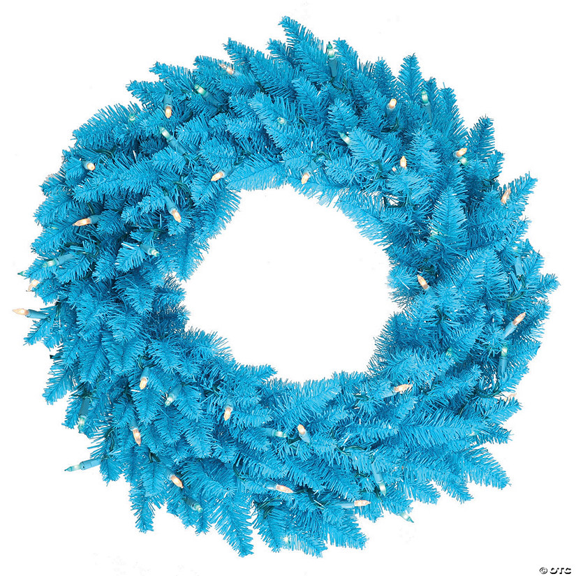 Vickerman 24" Sky Blue Wreath with Sky Blue Lights Image