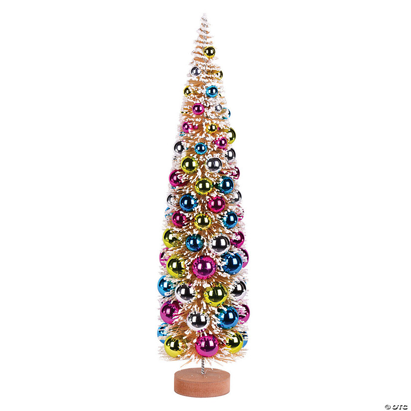 Vickerman 24" Vintage Tabletop Frosted Gold Artificial Tree, Multi-colored Ornament Image
