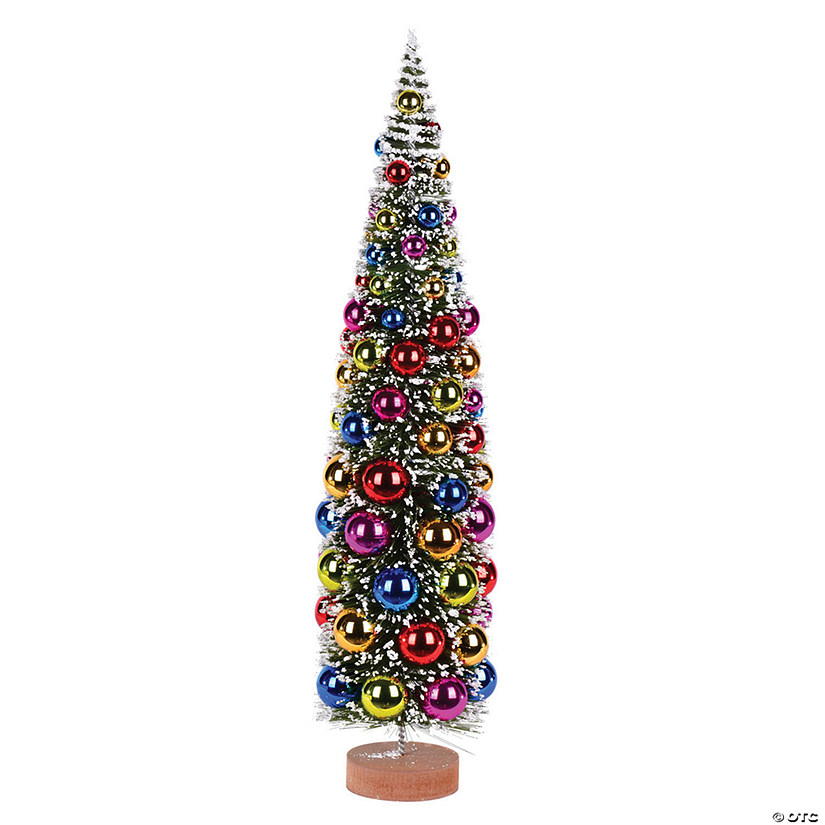 Vickerman 24" Vintage Tabletop Frosted Green Artificial Christmas Tree, Multi-colored Ornament Image