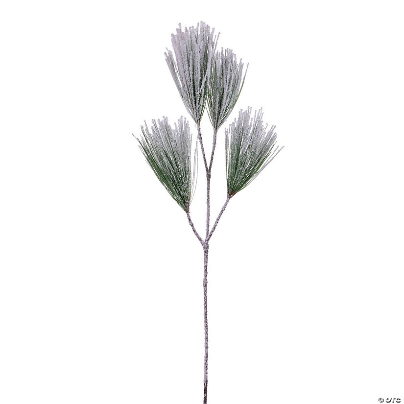 Vickerman 25" Artificial Snow Pine Needle Spray, 3 per bag. Image