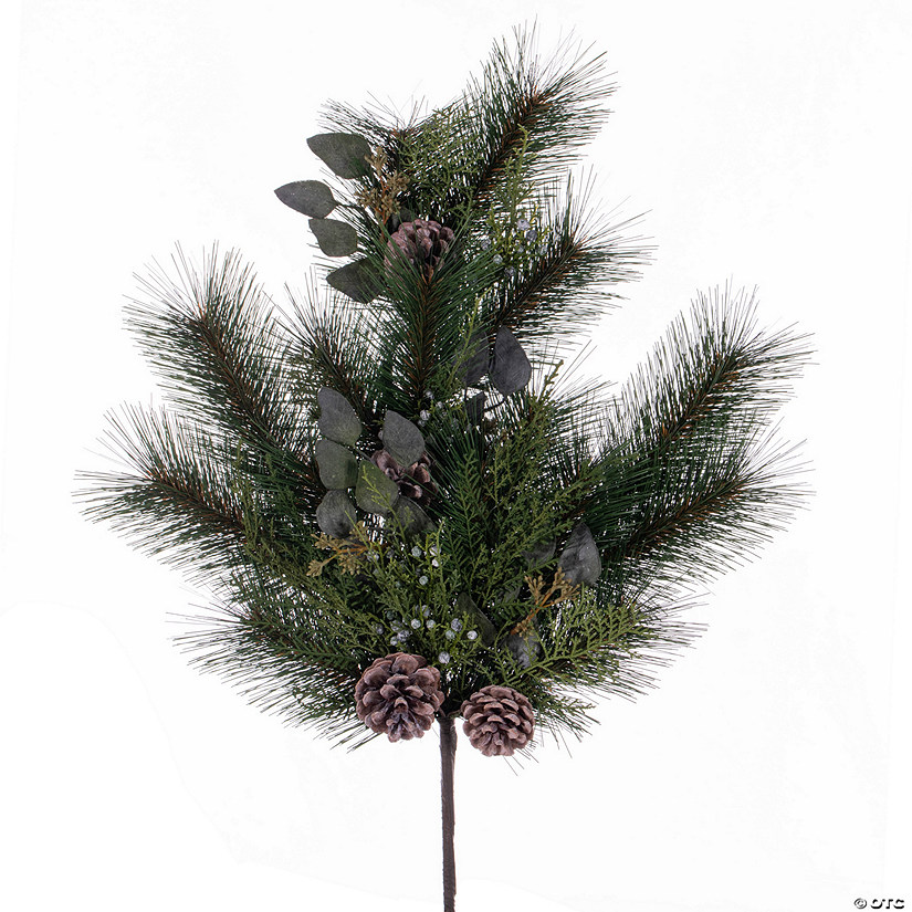 Vickerman 26" Artificial Long Leaf Pine with Seeded Cedar, Eucalyptus Foliage, and Pinecones Spray Image