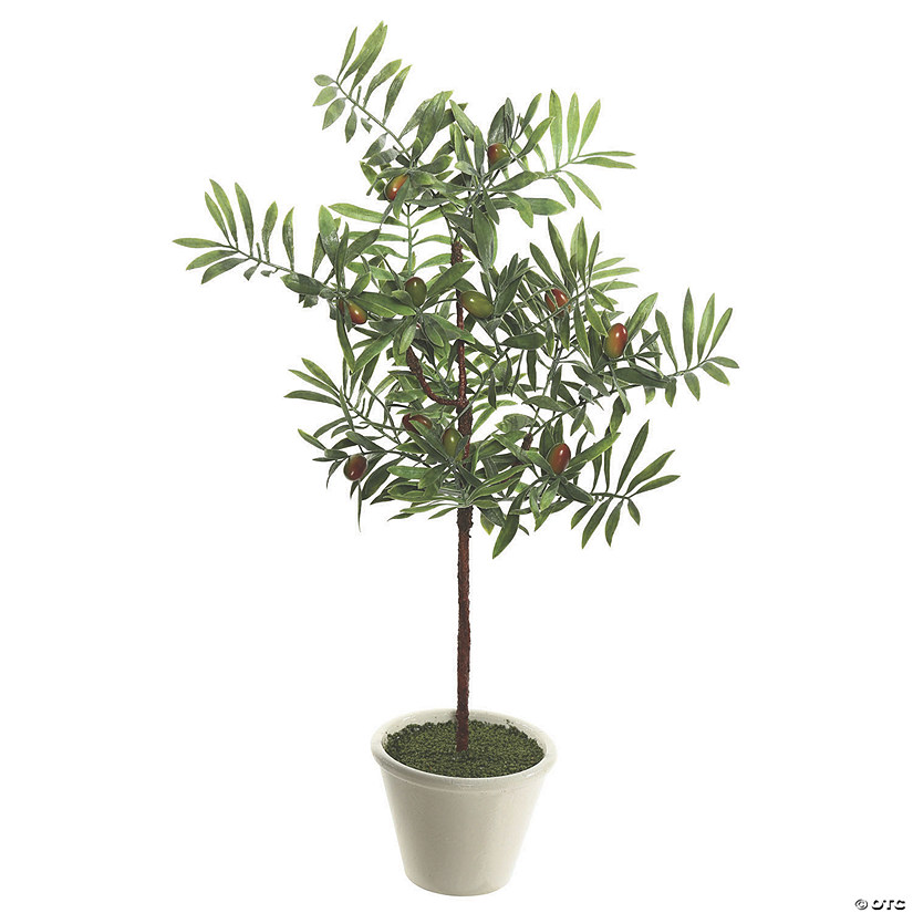 Vickerman 27" Artificial Green Olive Hill Tree Image