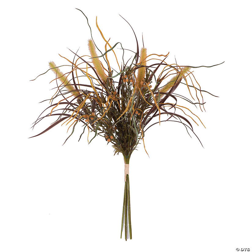 Vickerman 27" Artificial Yellow Euphorbia Onion Grass Bush. Image