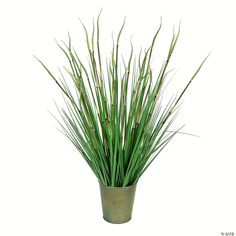 Vickerman 28" Artificial Potted Green Reed Grass Image