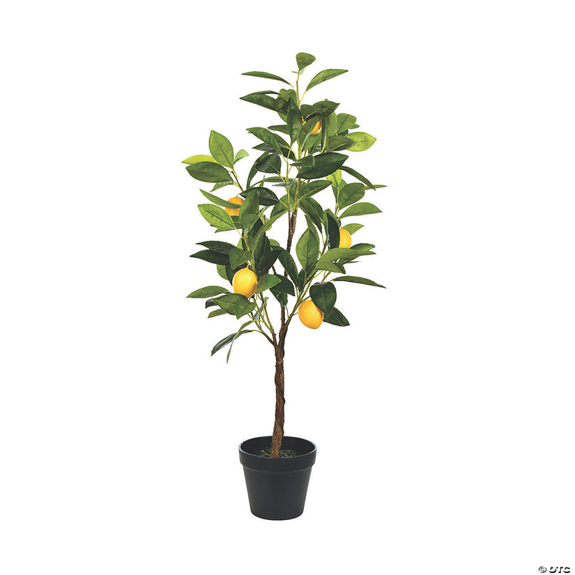 Vickerman 28" Artificial Potted Lemon Tree - Real Touch Leaves Image