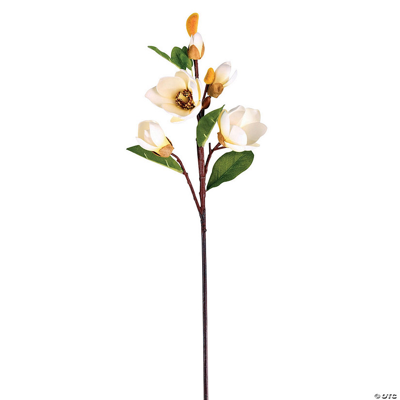 Vickerman 28" Artificial White Magnolia Stem 3/pk