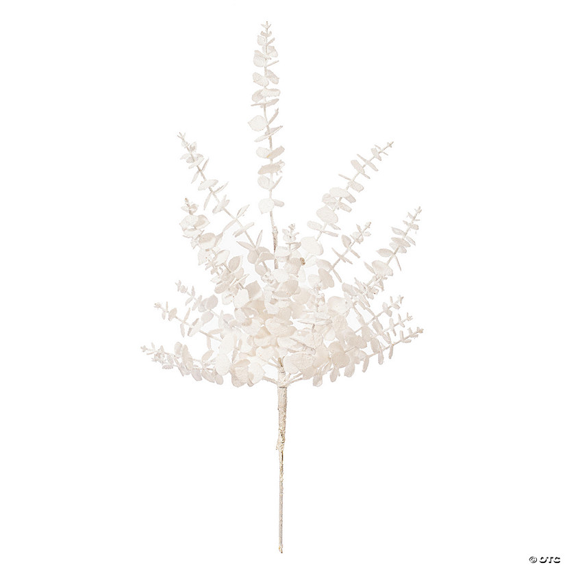 Vickerman 28" White Artificial Eucalyptus Snowy Spray, 2 per bag. Image