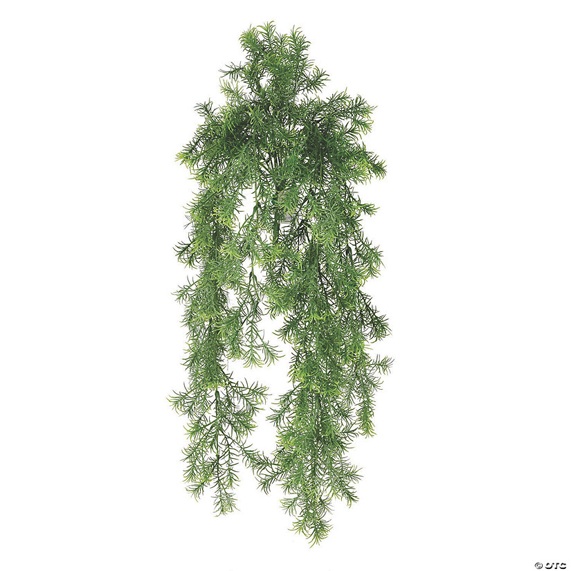 Vickerman 29.5" Artificial Green Spring Grass Hanging Bush - 2/pk Image