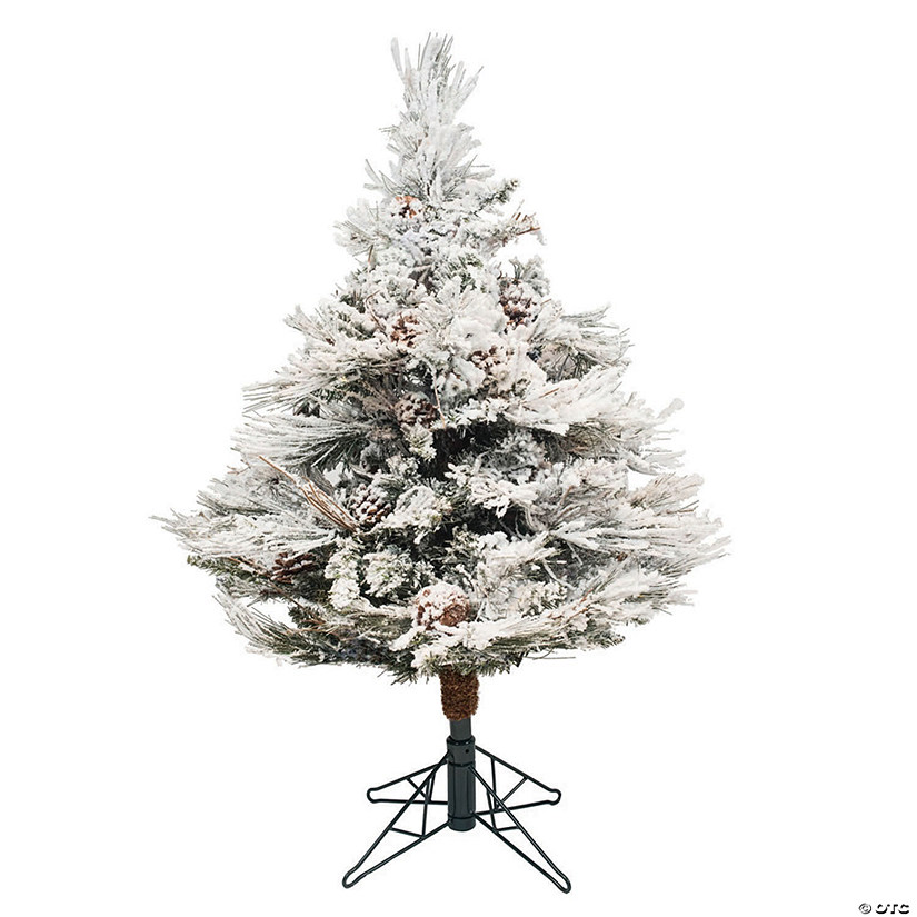 Vickerman 3.5' Flocked Alberta Christmas Tree - Unlit Image