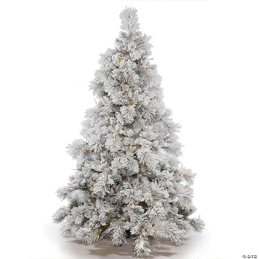 Vickerman 3.5' Flocked Alberta Christmas Tree with Warm White LED Lights Image