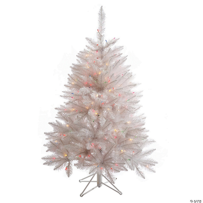 Vickerman 3.5' Sparkle White Spruce Christmas Tree with Multi-Colored LED Lights Image