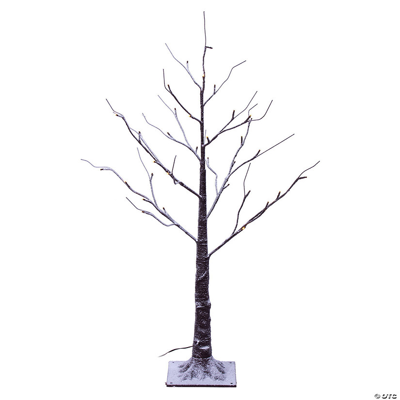 Vickerman 3' Brown Frosted Twig Tree, Warm White 3mm Wide Angle LED lights Image