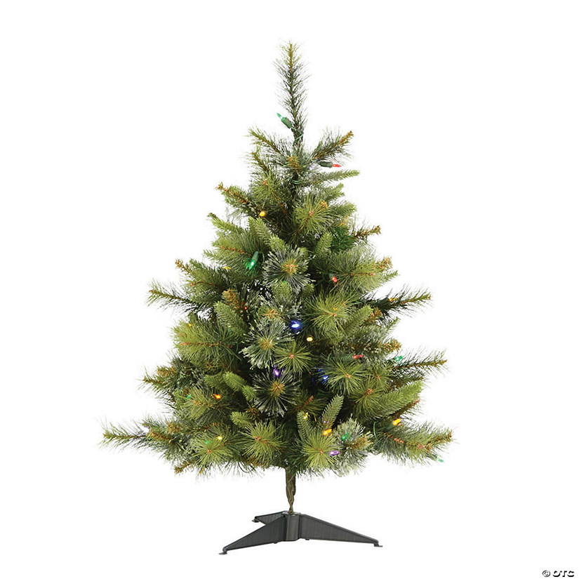 Vickerman 3' Cashmere Pine Christmas Tree with Multi-Colored LED Lights Image