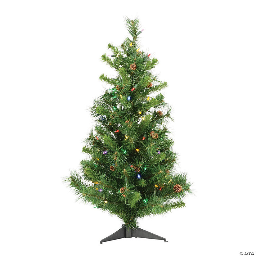 Vickerman 3' Cheyenne Pine Christmas Tree with Multi-Colored LED Lights ...