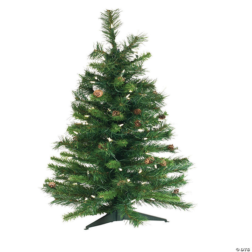 Vickerman 3' Cheyenne Pine Christmas Tree with Warm White LED Lights Image