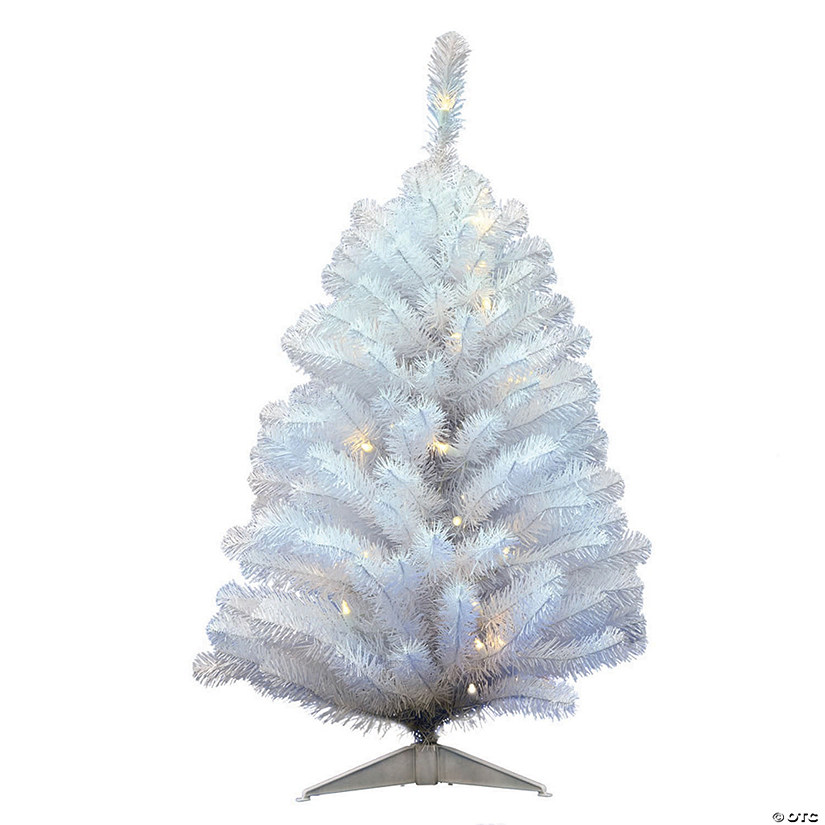 Vickerman 3' Crystal White Spruce Christmas Tree with Warm White LED Lights Image