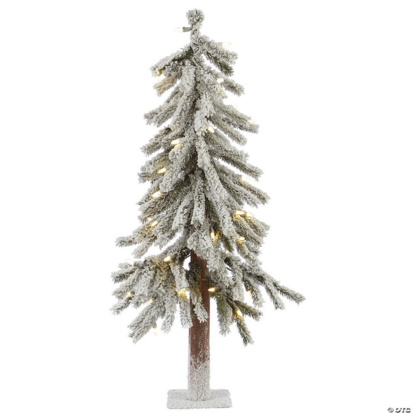 Vickerman 3' Flocked Alpine Christmas Tree with Warm White LED Lights Image